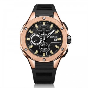 Baogela Brand de lujo Hombres Silicone Sports Sports Watchs Fashion Ejército Watch Man Chronograph Wutwatch Relogio Masculino Rose 22608